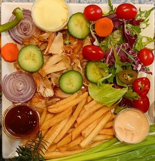 Selfie kebab na talerzu z mięsem