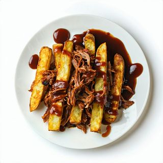 Stick di patate con pulled pork in salsa bbq