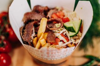 Box mięso i frytki duży