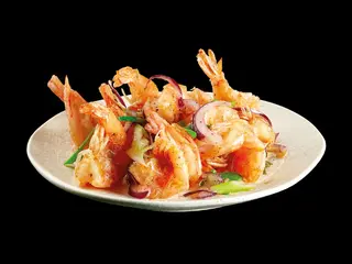 Gamberetti al wok sale e pepe