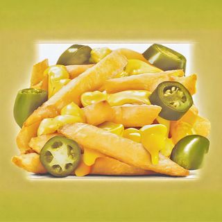 Cheesy fries with jalapenos