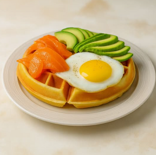 Salmón waffle