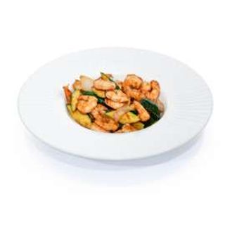 158. Gambero con verdure alla piastra