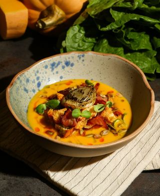 Гарбузовий крем з фенхелем та беконом