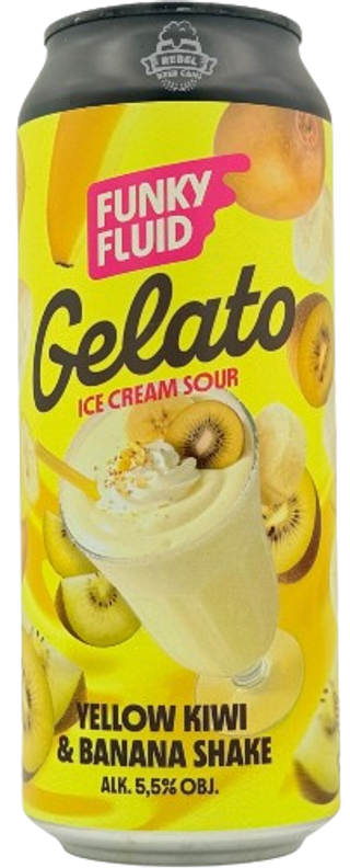 Gelato: Yellow Kiwi & Banana Shake Funky Fluid Lata 50 cl.