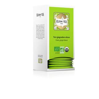 Kusmi Tea - Vert Gingembre-Citron Bio - Caixa de 25 saquetas