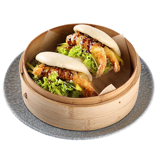 Sandwich gua bao z krewetkami w tempurze 2 szt.