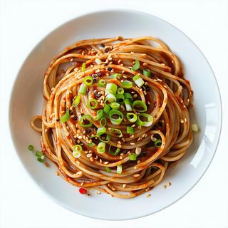 Spaghetti coreani in sala d`arachidi