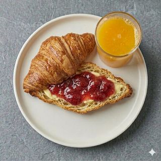 Zumo De Naranja (200 G.) Con Croissant A La Plancha