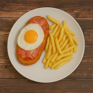 Escalopa rebozada con Bacon y Huevo