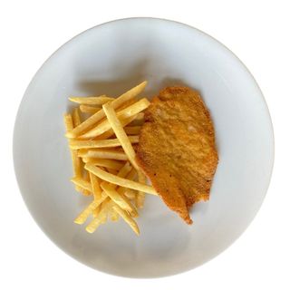 Cotoletta di pollo con patatine 