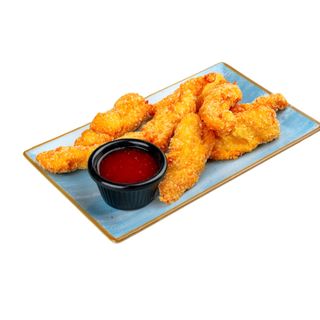 Азиатски пилешки хапки със сладко-лют сос (300г)