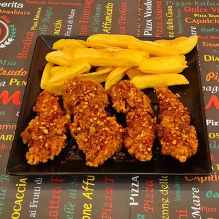 CRISPY HOT HONEY CHICKEN cu CARTOFI PRAJITI 