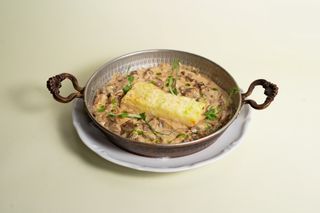 Бефстроганов с картофельным гратеном