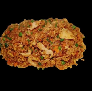 Arroz frito con gambas