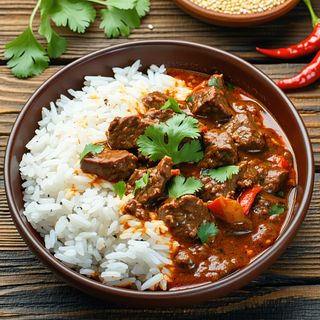 Beef curry rice bowl