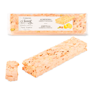 Turrón Duro de Almendra, Pistacho y Limón Vicens Tabla 300 Gr.