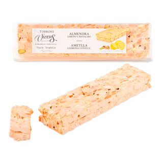 Turrón Duro de Almendra, Pistacho y Limón Vicens Tabla 300 Gr.