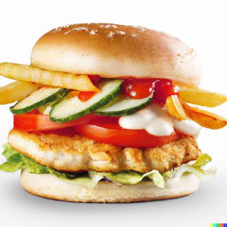 Хамбургер пилешки с яйце