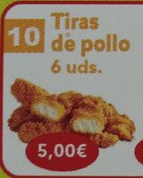 6 Tiras de pollo