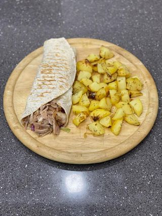Menù piadina kebap con patate al forno