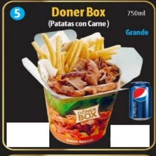 MENU DONER BOX  GRANDE DE POLLO  ( 750 ML ) 