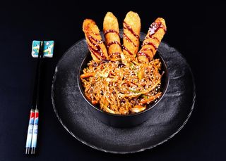 ბრინჯი ხრაშუნა ქათმით