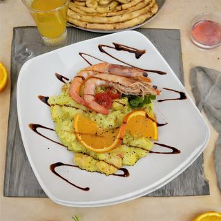 Risotto de Marisco com Camarão e Pesto