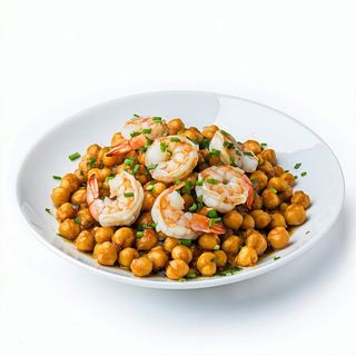 Garbanzos Salteados Con Langostinos