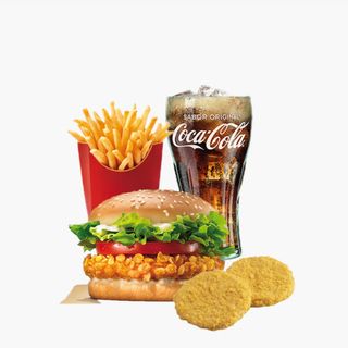 Menú de hamburguesa de crispy americano