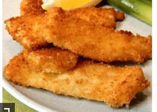 Golden fried Fish Fingers.