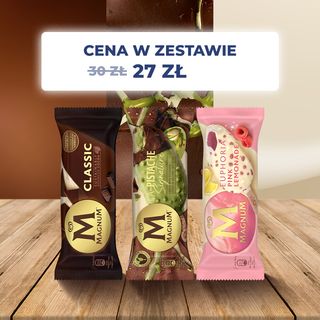 Zestaw 3 patyków Magnum - MAGNUM La Pistache 90ml + MAGNUM Euphoria 90ml + MAGNUM Classic 110ml