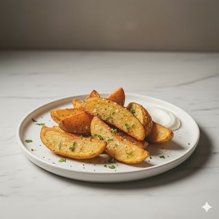 Patate fritte a spicchi con buccia