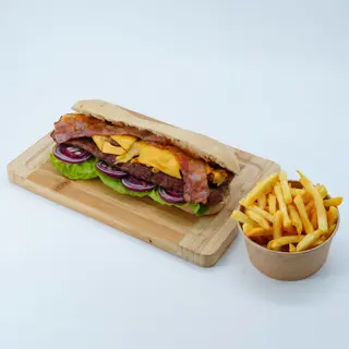 Šiš double cheese + Pomfrit