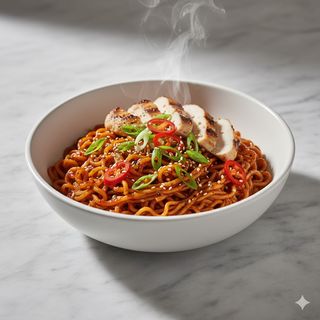 Noodles piccanti al sapore di pollo