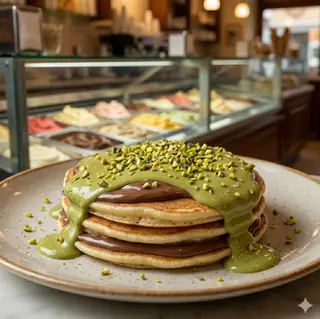 Pan cakes Nutella pistacchio