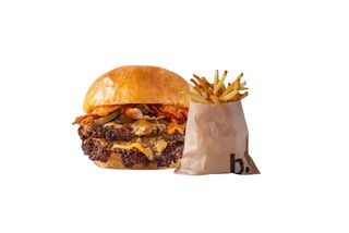 Bacon burger M + Domaći Pommes