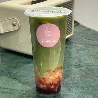 STRAWBERRY MATCHA LATTE 草莓抹茶牛乳
