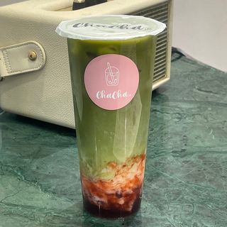 STRAWBERRY MATCHA LATTE 草莓抹茶牛乳