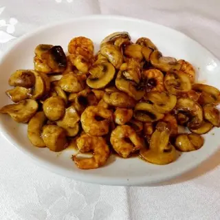 Gambas Con Champiñones