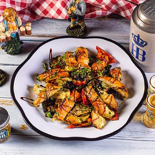 გრილზე შემწვარი ქათმის სალათი