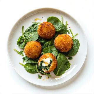 Arancina spinaci e mozzarella
