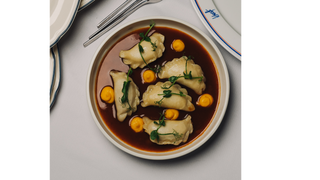 Pierożki z duszoną gęsiną