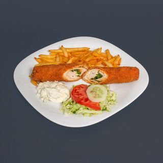 Rolovana pileća šnicla sa špinatom i sirom mala porcija