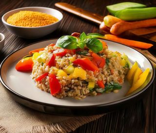 Ensalada de cebada y mijo con verduras (220 g.)