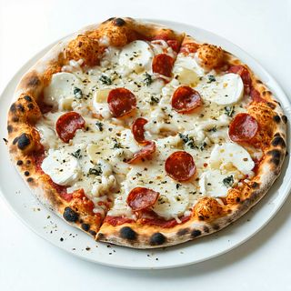 Pizza Quattro Formaggi cu Chorizo mica