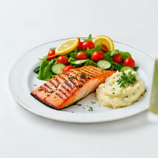 Pavé De Saumon Grillé - Servi avec deux Garnitures