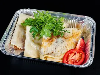 Млинці з вершковим сиром, беконом та грибами (350g)