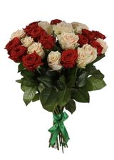 Bouquet De 20 Roses Rouges Et Blanches