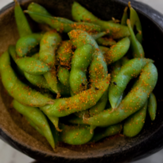 Spicy miso edamame